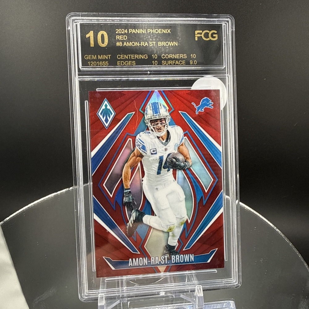 2024 Panini Phoenix - Amon-Ra St. Brown #8 Orange Fire‎ Burst 23/99 FCG 10